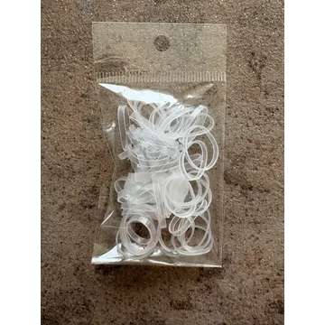 Gumigyűrű hajfelvarráshoz átlátszó 50db