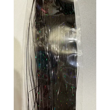 Glitter szál hajba, fekete vegyes színű csillámos dísz hajfonáshoz