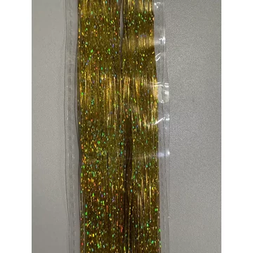 Glitter szál hajba, arany színű csillámos dísz hajfonáshoz