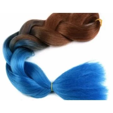 Szintetikus póthaj ombre barna-kék 100gr / 60cm