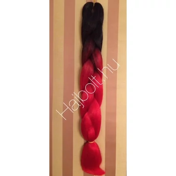Szintetikus póthaj ombre fekete-piros 100gr/60cm