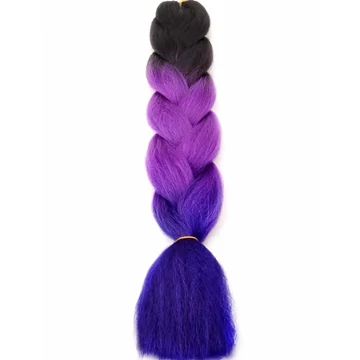 Szintetikus póthaj fekete-lila-indigó 100gr / 60cm