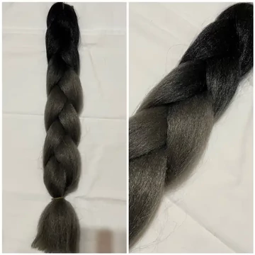 Szintetikus póthaj ombre fekete-grafit szürke 100gr/60cm