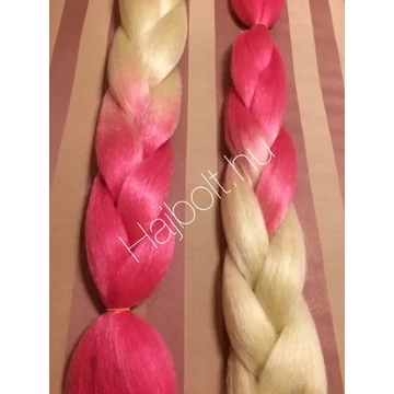 Szintetikus póthaj ombre szőke-rózsaszín 100gr/60cm