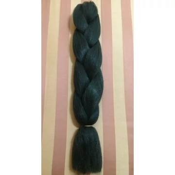 Szintetikus póthaj  zöldes fekete  100gr/60cm