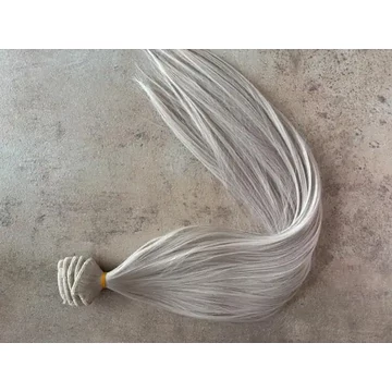 Ezüst egyenes vasalható csatos 60cm szintetikus haj