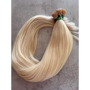 Festett bézs szőke tincses 60cm 100% eredeti emberi haj/1gr
