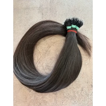 Nano gyűrűre tincsezett natúr vékonyszálú 60-65cm 100% eredeti emberi haj/1gr