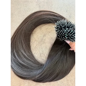 Nano gyűrűre tincsezett natúr vékonyszálú 50-55cm 100% eredeti emberi haj/1gr