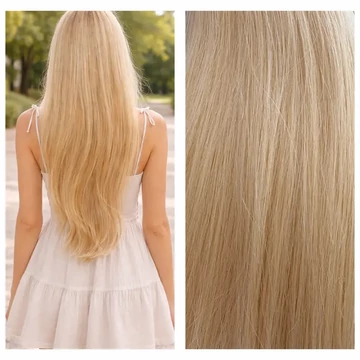 Festett bézs tresszelt 40cm 100% eredeti haj/1gr