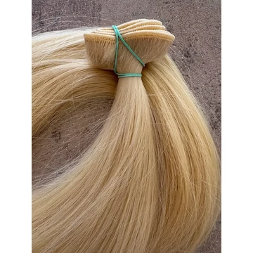 Szőke tresszelt 50cm 100% eredeti emberi haj/1gr