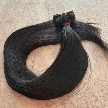 Tresszelt sötétbarna vékonyszálú 40cm natúr 100% eredeti haj/1gr