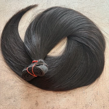 Tresszelt sötétbarna vékonyszálú 60cm natúr 100% emberi haj/1gr