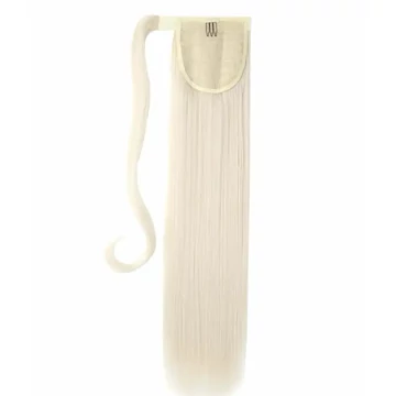 Hamvas(tejfehér) vasalható I. osztályú, egyenes ~55cm szintetikus copf (2)