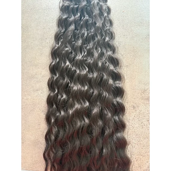 Szintetikus póthaj sötétbarna hullámos(brazil) 100gr /70-75cm (13)