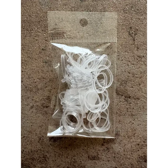 Gumigyűrű hajfelvarráshoz átlátszó 50db