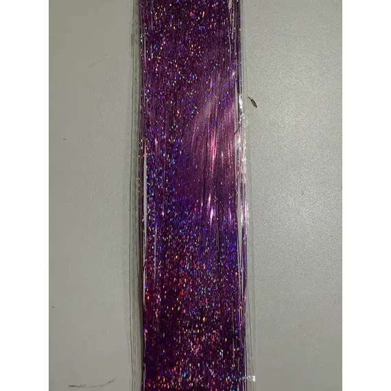 Glitter szál hajba,  lila színű csillámos dísz hajfonáshoz