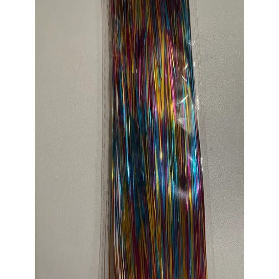 Glitter szál hajba, vegyes szivárvány színű dísz hajfonáshoz