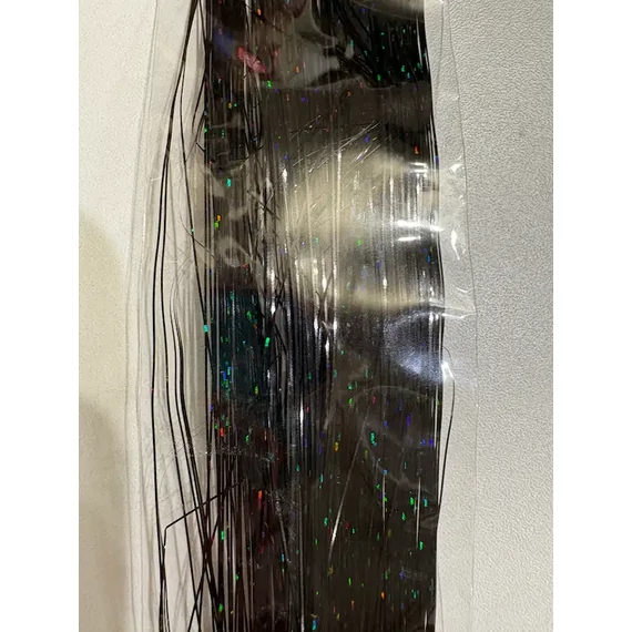Glitter szál hajba, fekete vegyes színű csillámos dísz hajfonáshoz