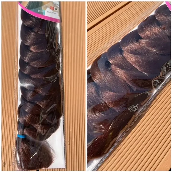 Szintetikus póthaj enyhén vöröses csokoládé barna 33# 120gr/100cm 10db