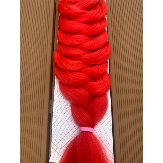 Szintetikus póthaj piros, enyhén narancssárgás 120gr/100cm