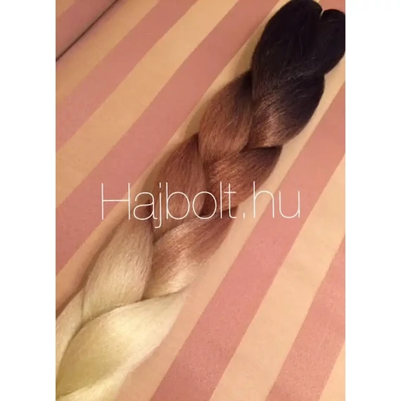 Szintetikus póthaj ombre fekete-barna-szőke 100gr/60cm