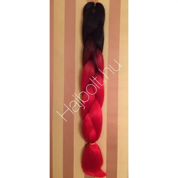 Szintetikus póthaj ombre fekete-piros 100gr/60cm
