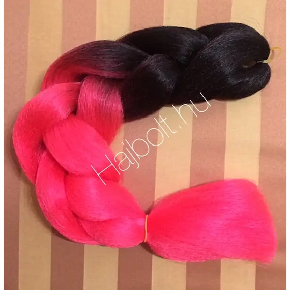 Szintetikus póthaj ombre fekete-pink 100gr/60cm
