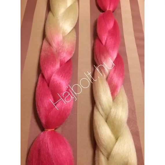Szintetikus póthaj ombre szőke-rózsaszín 100gr/60cm