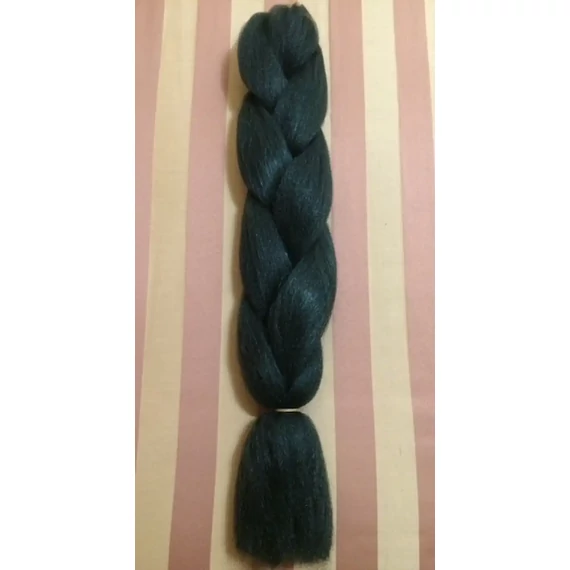 Szintetikus póthaj  zöldes fekete  100gr/60cm