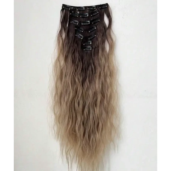 Ombre vasalható I. osztályú csatos,  55cm szintetikus haj (21)