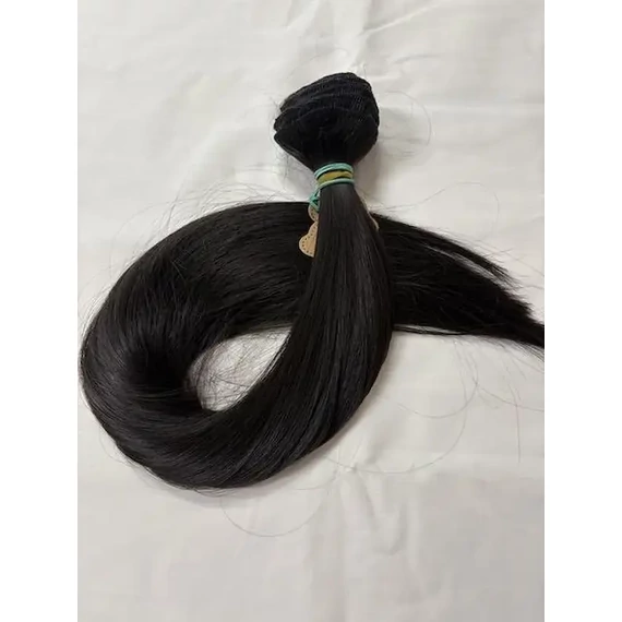 Sötétbarna vasalható I. osztályú egyenes csatos 55-60cm szintetikus haj (5)