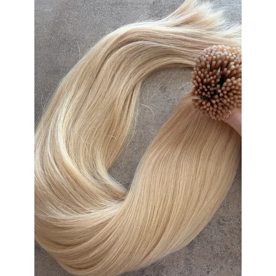 Festett bézs szőke tincses 40cm 100% eredeti emberi haj/1gr