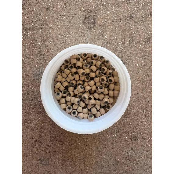 Bézs/homokszőke szilikonos nano gyűrű 100db (6#)