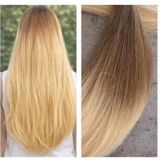 Ombre tresszelt 50cm 100% eredeti emberi haj/1gr
