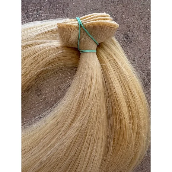 Szőke tresszelt 45cm 100% eredeti emberi haj/1gr