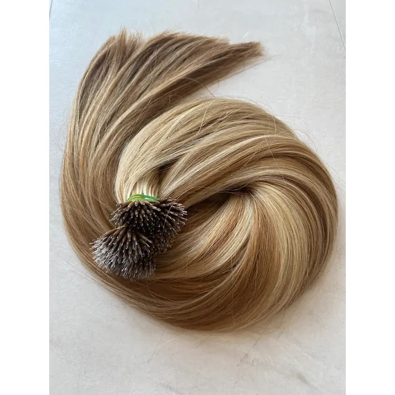 Nano gyűrűre tincsezett melírozott 50cm 100% eredeti emberi haj/1gr