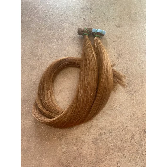 7-es barna festett tape-in (ragasztócsíkos) eredeti haj 40 cm/1pár (2db)