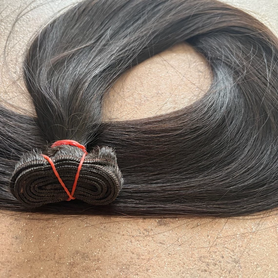 Tresszelt sötétbarna vékonyszálú 60cm natúr 100% emberi haj/1gr