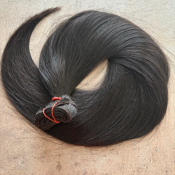 Tresszelt sötétbarna vékonyszálú 60cm natúr 100% emberi haj/1gr