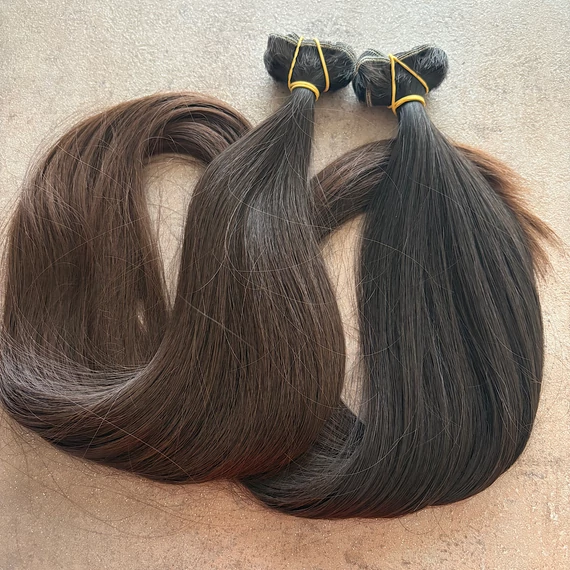 Tresszelt 4-5-ös barna vastagszálú 40cm natúr 100% eredeti haj/1gr