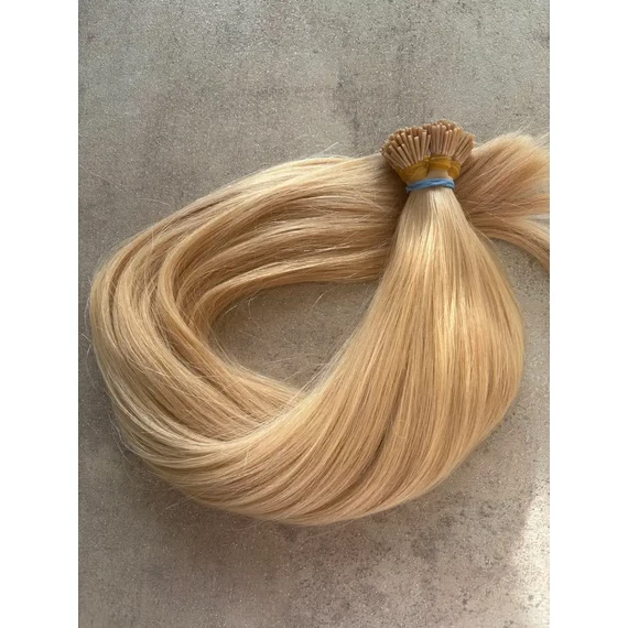 Festett sötét bézs tincses 60cm 100% eredeti haj/1gr