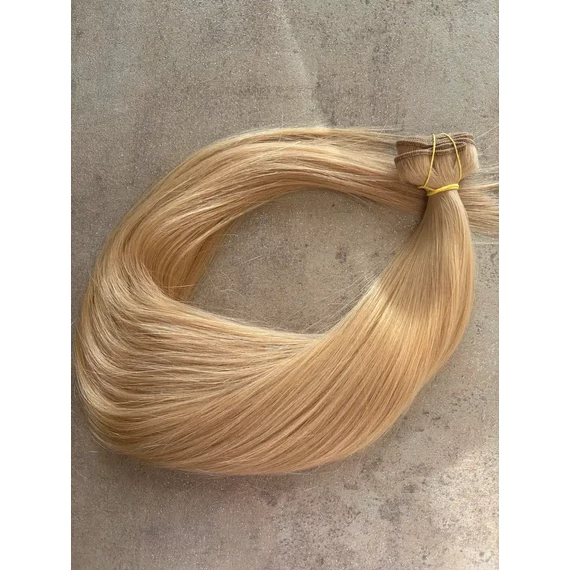 Festett sötét bézs tresszelt 50cm 100% eredeti haj/1gr