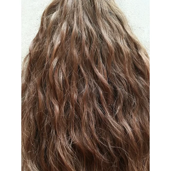 Festett 7-es barna hullámos tincses 40cm 100% eredeti emberi haj/1gr